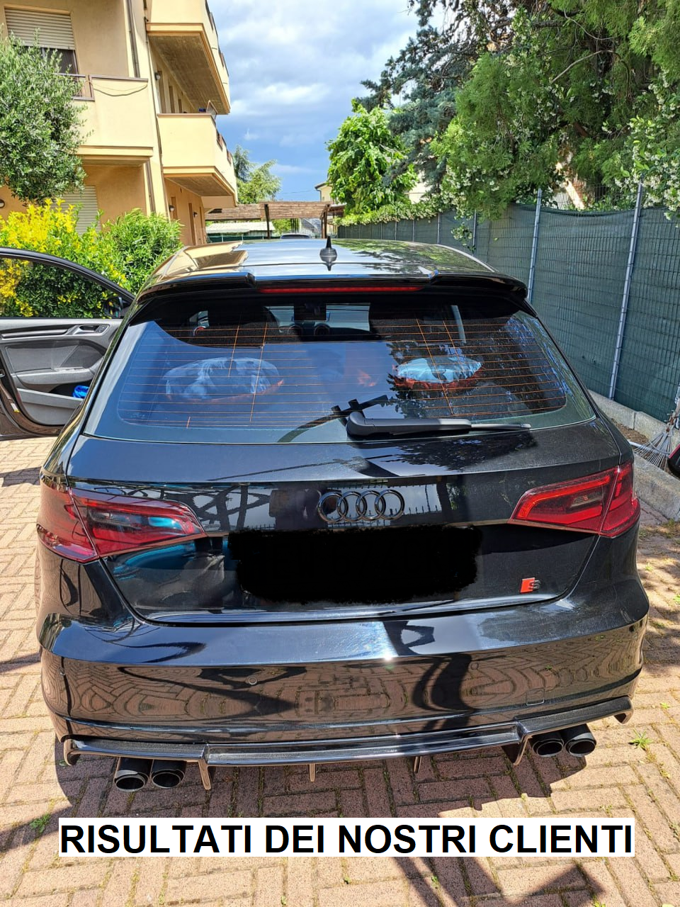 RS3 REAR ROOF SPOILER AUDI A3 8V SPORTBACK 2012-2018 GLOSSY BLACK 