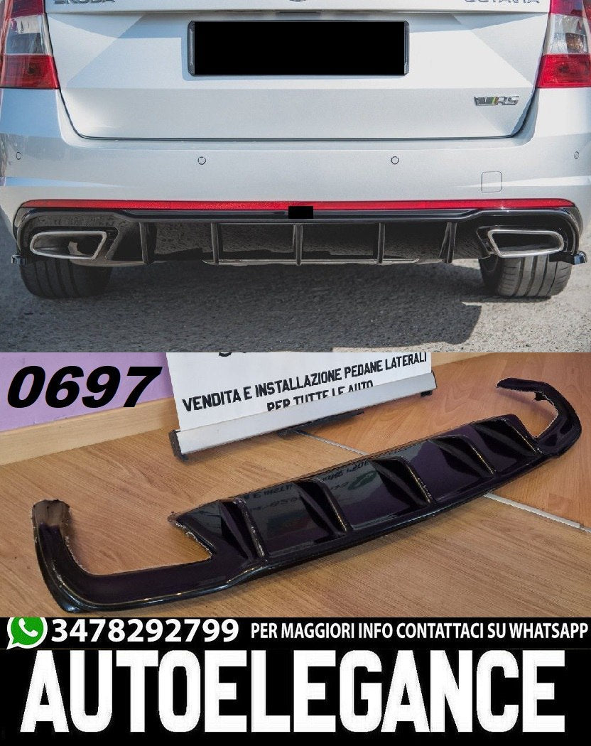 DIFFUSER SUITABLE FOR SKODA OCTAVIA MK3 2013-2020 RS GLOSS BLACK 