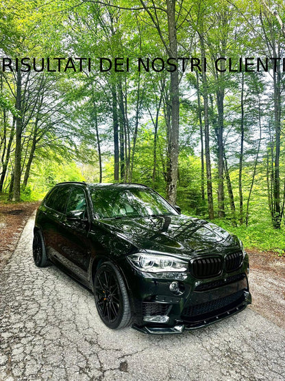 SPLITTER ADATTO PER BMW X5 F15 MX5 X6 F16 MX6 2013-2018 NERO LUCIDO