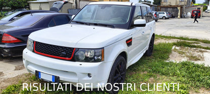 GRIGLIA RANGE ROVER SPORT L320 2009-2013 LIFT  LOOK Autobiography NERO LUCIDO PROFILO ROSSO