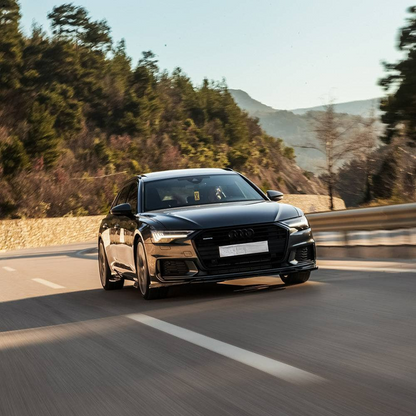 SPLITTER ADATTO PER AUDI A6 C8 2018+ S6 NERO LUCIDO 2 PEZZI
