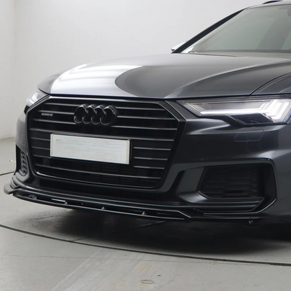 SPLITTER ADATTO PER AUDI A6 C8 2018+ S6 NERO LUCIDO 2 PEZZI