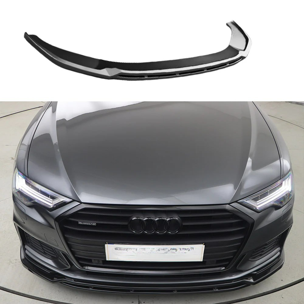 SPLITTER ADATTO PER AUDI A6 C8 2018+ S6 NERO LUCIDO 2 PEZZI