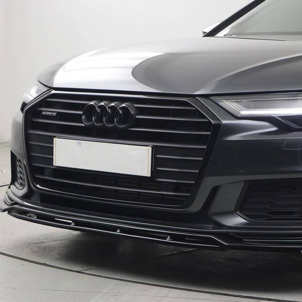 SPLITTER ADATTO PER AUDI A6 C8 2018+ S6 NERO LUCIDO 2 PEZZI