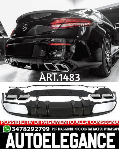 💎DIFFUSER SUITABLE FOR MERCEDES C CLASS C205 COUPE 2015-2020 AMG LOOK C63💎