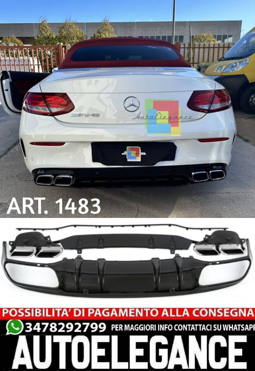 💎DIFFUSER SUITABLE FOR MERCEDES C CLASS C205 COUPE 2015-2020 AMG LOOK C63💎
