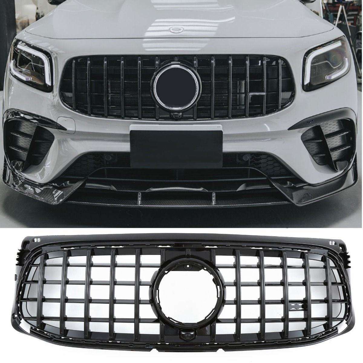 🔥GRIGLIA ADATTO PER MERCEDES GLB X247 AMG LOOK GT NERO LUCIDO🔥