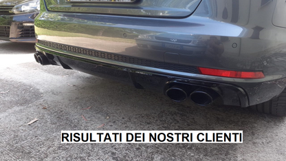 UNDER BUMPER ABS REAR DIFFUSER SUITABLE FOR AUDI A4 B9 8W S4 FOR SLINE with black tips 