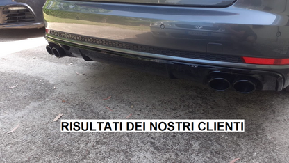 UNDER BUMPER ABS REAR DIFFUSER SUITABLE FOR AUDI A4 B9 8W S4 FOR SLINE with black tips 
