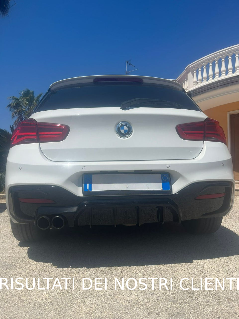 DIFFUSORE ADATTO PER BMW SERIE 1 F20 F21 MSPORT 2015-2019 2SX NERO LUCIDO