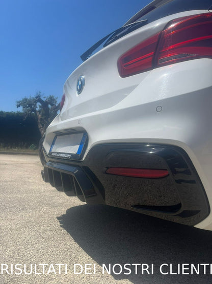 DIFFUSORE ADATTO PER BMW SERIE 1 F20 F21 MSPORT 2015-2019 2SX NERO LUCIDO