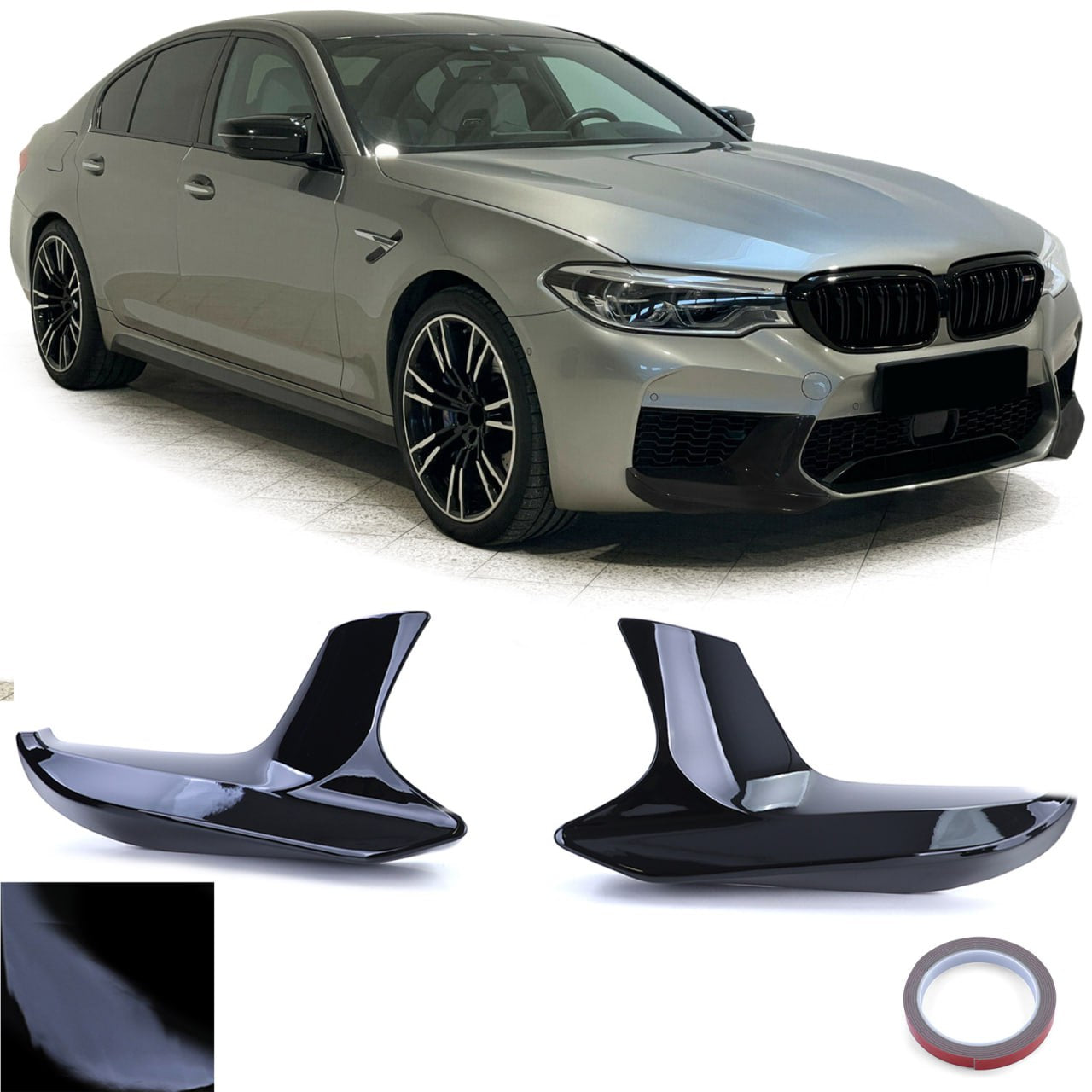 BAFFI ADATTI PER BMW SERIE 5 F90 M5 (G30 G31) 2017-2020 NERO LUCIDO