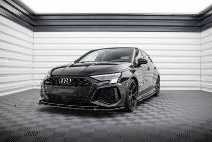 SPLITTER ADATTO PER AUDI A3 8Y 2020+ RS3 NERO LUCIDO