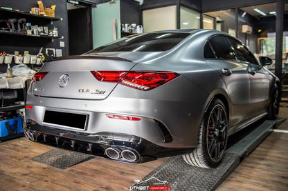PARAURTI POSTERIORE + TERMINALI DI SCARICO ADATTO PER MERCEDES CLA45S AMG