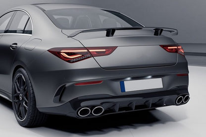 PARAURTI POSTERIORE + TERMINALI DI SCARICO ADATTO PER MERCEDES CLA45S AMG