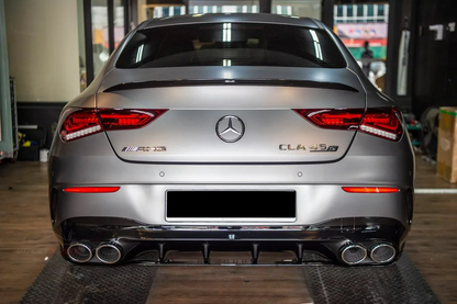 PARAURTI POSTERIORE + TERMINALI DI SCARICO ADATTO PER MERCEDES CLA45S AMG