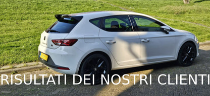 SPOILER ADATTO PER SEAT LEON 5F 5 PORTE 2012-2020 LOOK R300 NERO LUCIDO