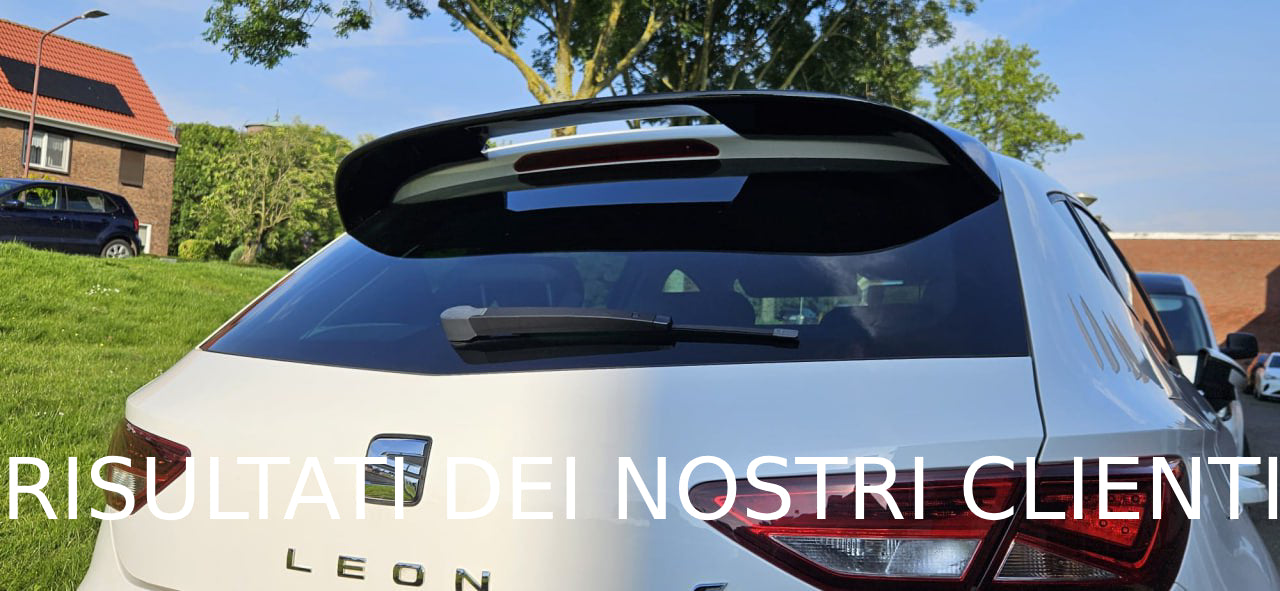 SPOILER ADATTO PER SEAT LEON 5F 5 PORTE 2012-2020 LOOK R300 NERO LUCIDO