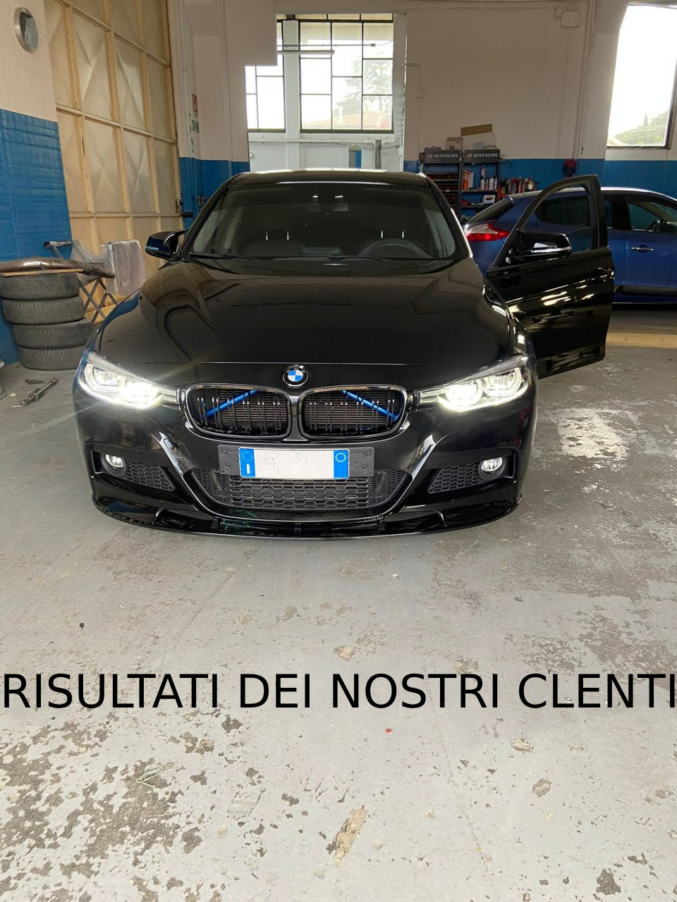 Splitter anteriore sotto Paraurti nero lucido adatto per BMW Serie 3 F30 F31