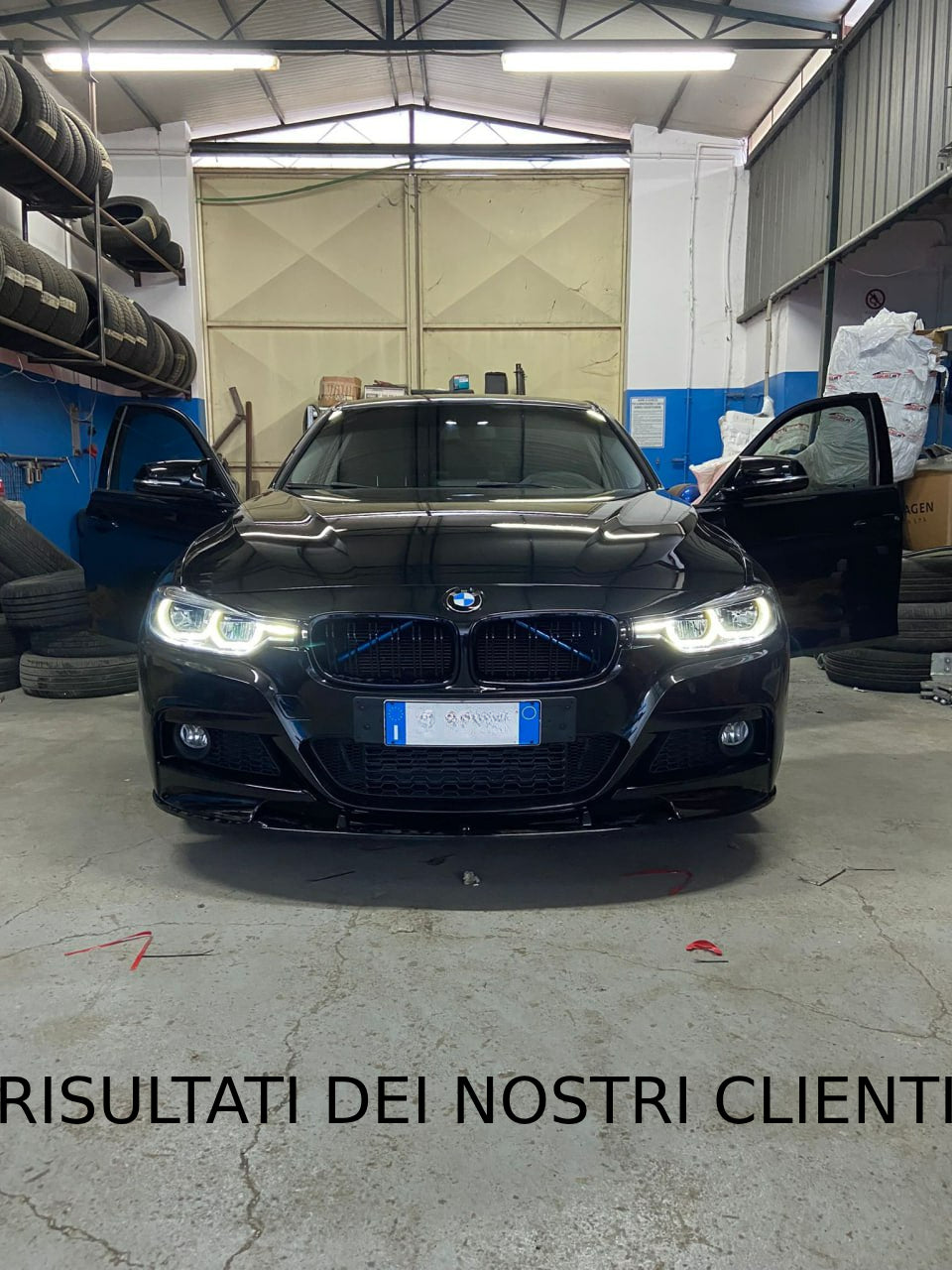 Splitter anteriore sotto Paraurti nero lucido adatto per BMW Serie 3 F30 F31