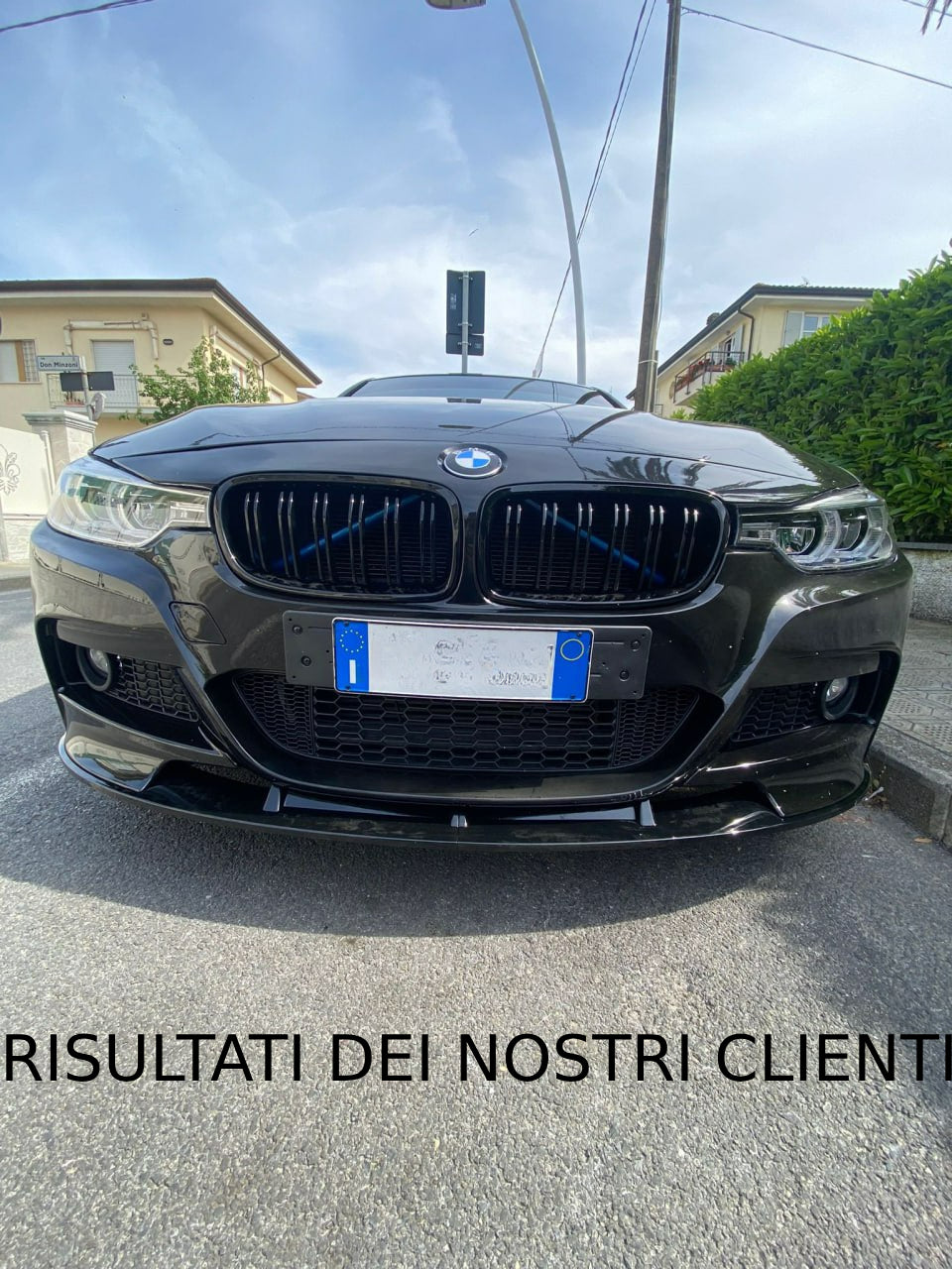 Splitter anteriore sotto Paraurti nero lucido adatto per BMW Serie 3 F30 F31