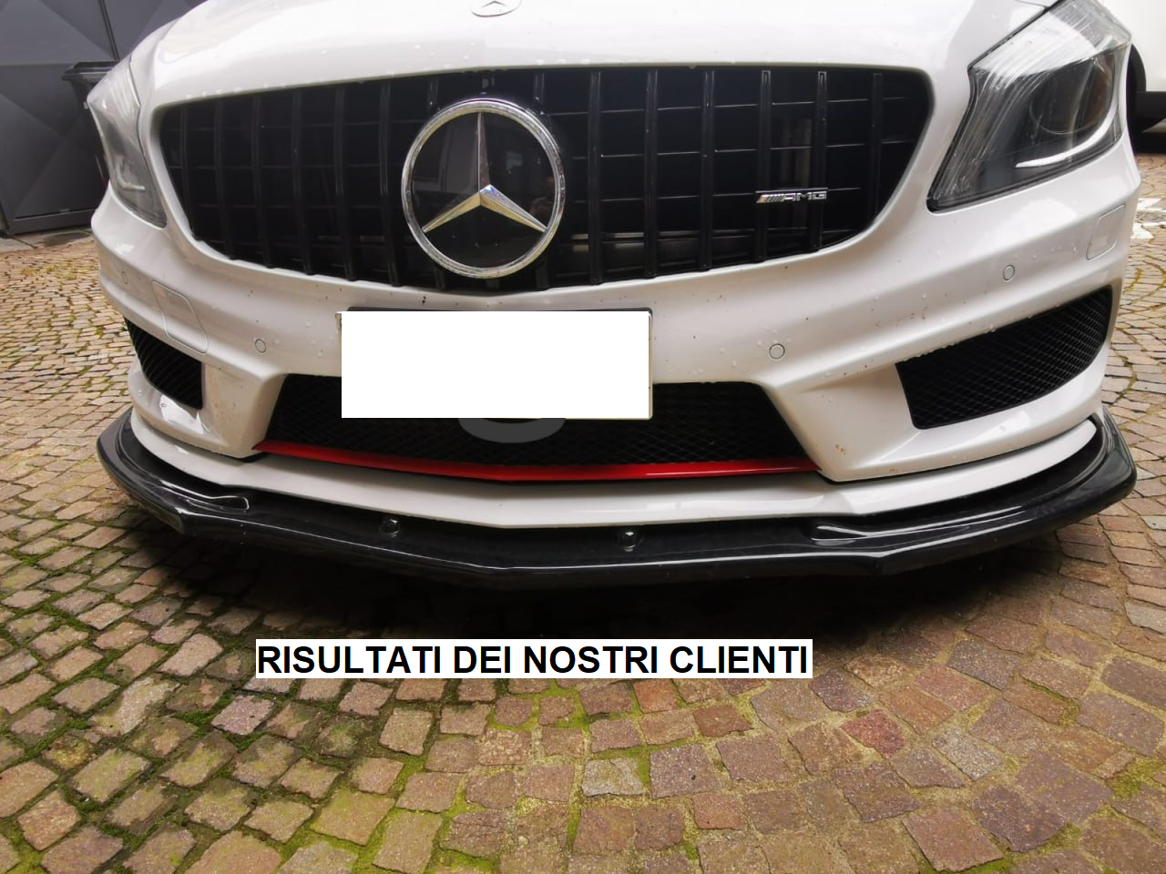 SPLITTER MERCEDES A W176 12-15 AMG UNDER FRONT BUMPER GLOSSY BLACK 0002