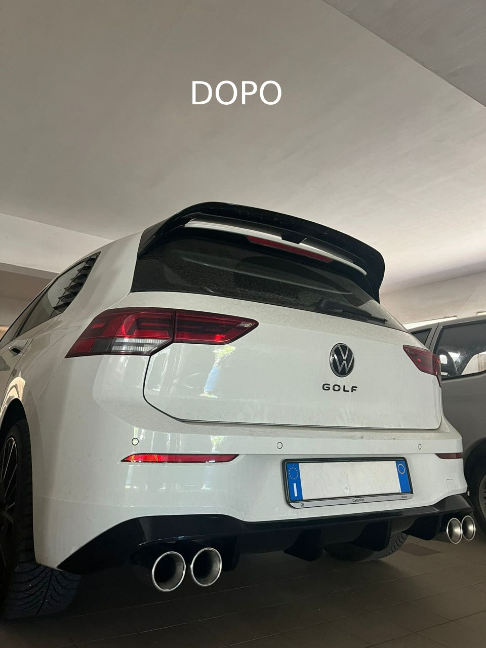 SPOILER TETTO ADATTO PER VW GOLF 8 LOOK R NERO LUCIDO DESIGN SPORTIVO