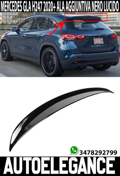 SPOILER TETTO POSTERIORE AMG PER MERCEDES GLA H247 2020+ ALA AGGIUNTIVA NERO