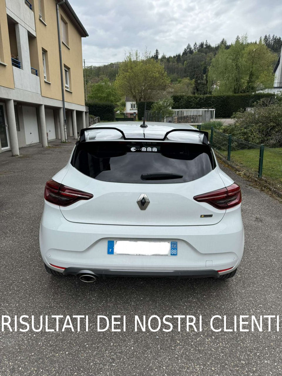 ROOF SPOILER SUITABLE FOR RENAULT CLIO 5 V 2019+ GLOSSY BLACK SPORTY LOOK -