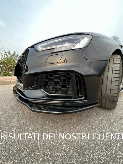 SPLITTER ADATTO PER AUDI A3 8V 2017-2020 RS3 NERO LUCIDO V.3