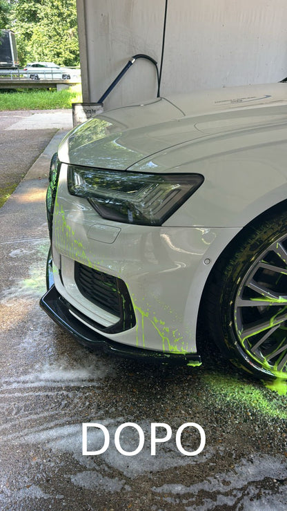 SPLITTER ADATTO PER AUDI A6 4G C8 2018+ NERO LUCIDO V1 LOOK SPORTIVO