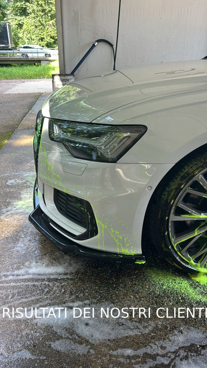 SPLITTER ADATTO PER AUDI A6 4G C8 2018+ NERO LUCIDO V1 LOOK SPORTIVO