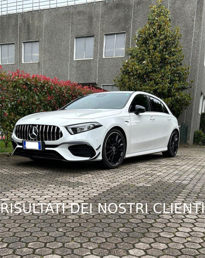 🔝PARAURTI ADATTO PER MERCEDES-BENZ CLASSE A W177 LOOK AMG A45S GRIGLIA CROMATA