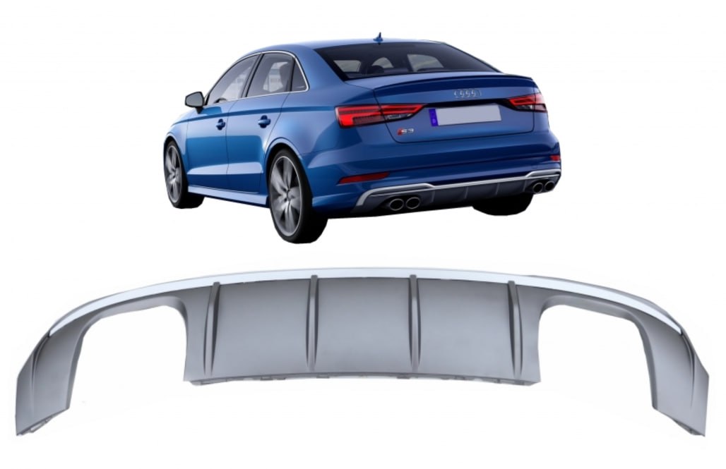 DIFFUSER suitable for Audi A3 8V 2016-2020 SEDAN CABRIO SLINE LOOK S3