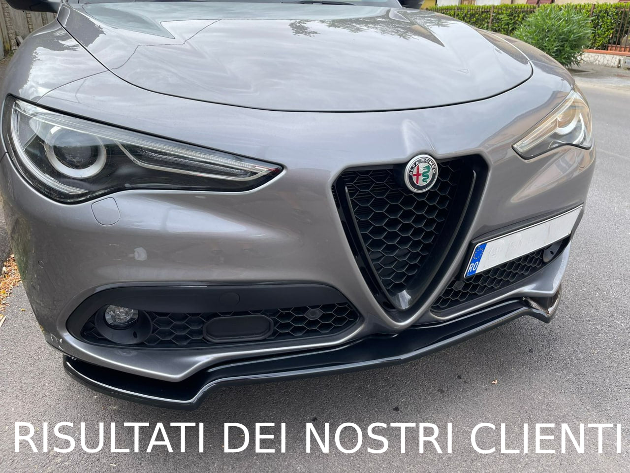 FRONT BUMPER SPLITTER SUITABLE FOR ALFA ROMEO STELVIO GLOSSY BLACK RS LOOK 