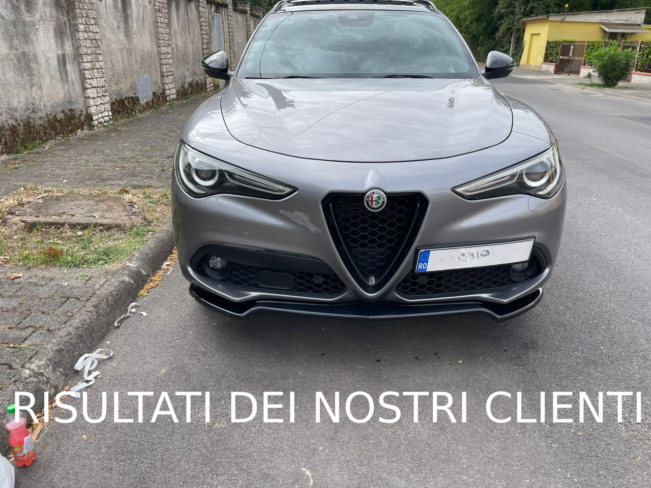FRONT BUMPER SPLITTER SUITABLE FOR ALFA ROMEO STELVIO GLOSSY BLACK RS LOOK 