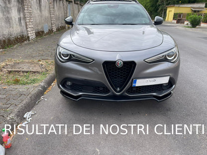 FRONT BUMPER SPLITTER SUITABLE FOR ALFA ROMEO STELVIO GLOSSY BLACK RS LOOK 