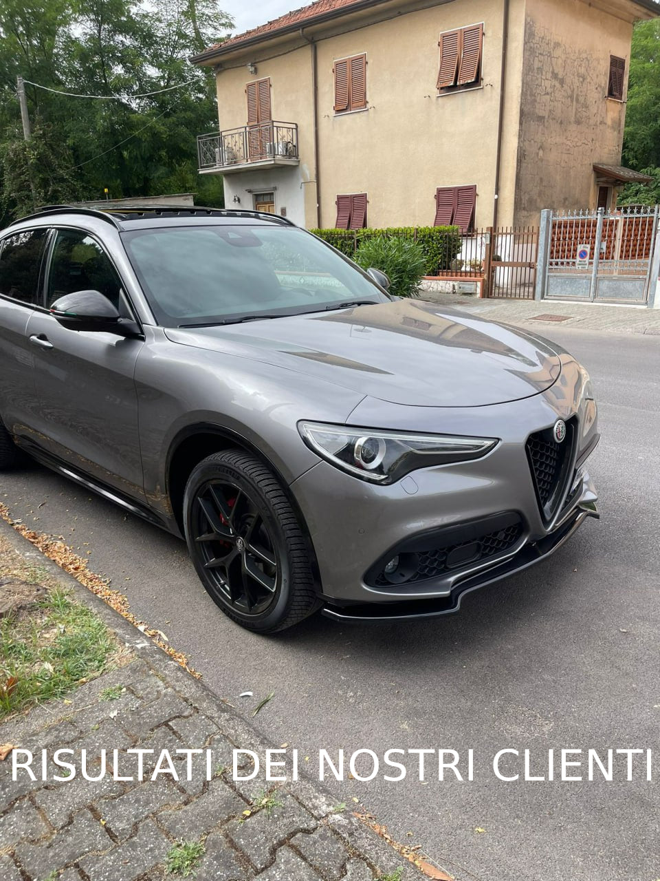 FRONT BUMPER SPLITTER SUITABLE FOR ALFA ROMEO STELVIO GLOSSY BLACK RS LOOK 