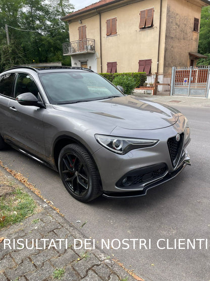FRONT BUMPER SPLITTER SUITABLE FOR ALFA ROMEO STELVIO GLOSSY BLACK RS LOOK 