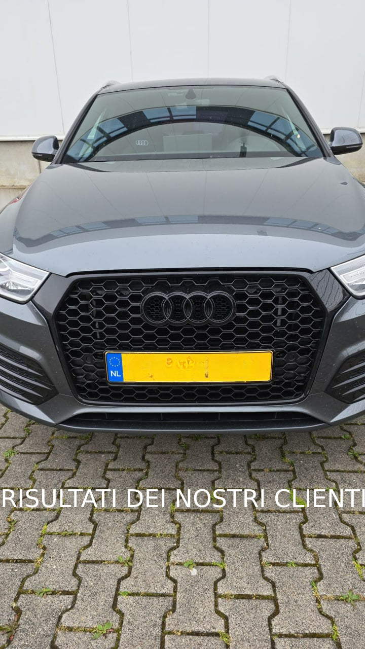 GRIGLIA ANTERIORE ADATA PER AUDI Q3 2016-2019 LOOK RSQ3 BORDO NERO NIDO D'APE