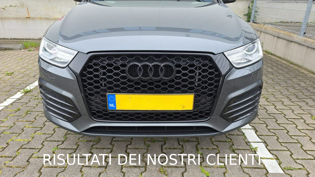 GRIGLIA ANTERIORE ADATA PER AUDI Q3 2016-2019 LOOK RSQ3 BORDO NERO NIDO D'APE