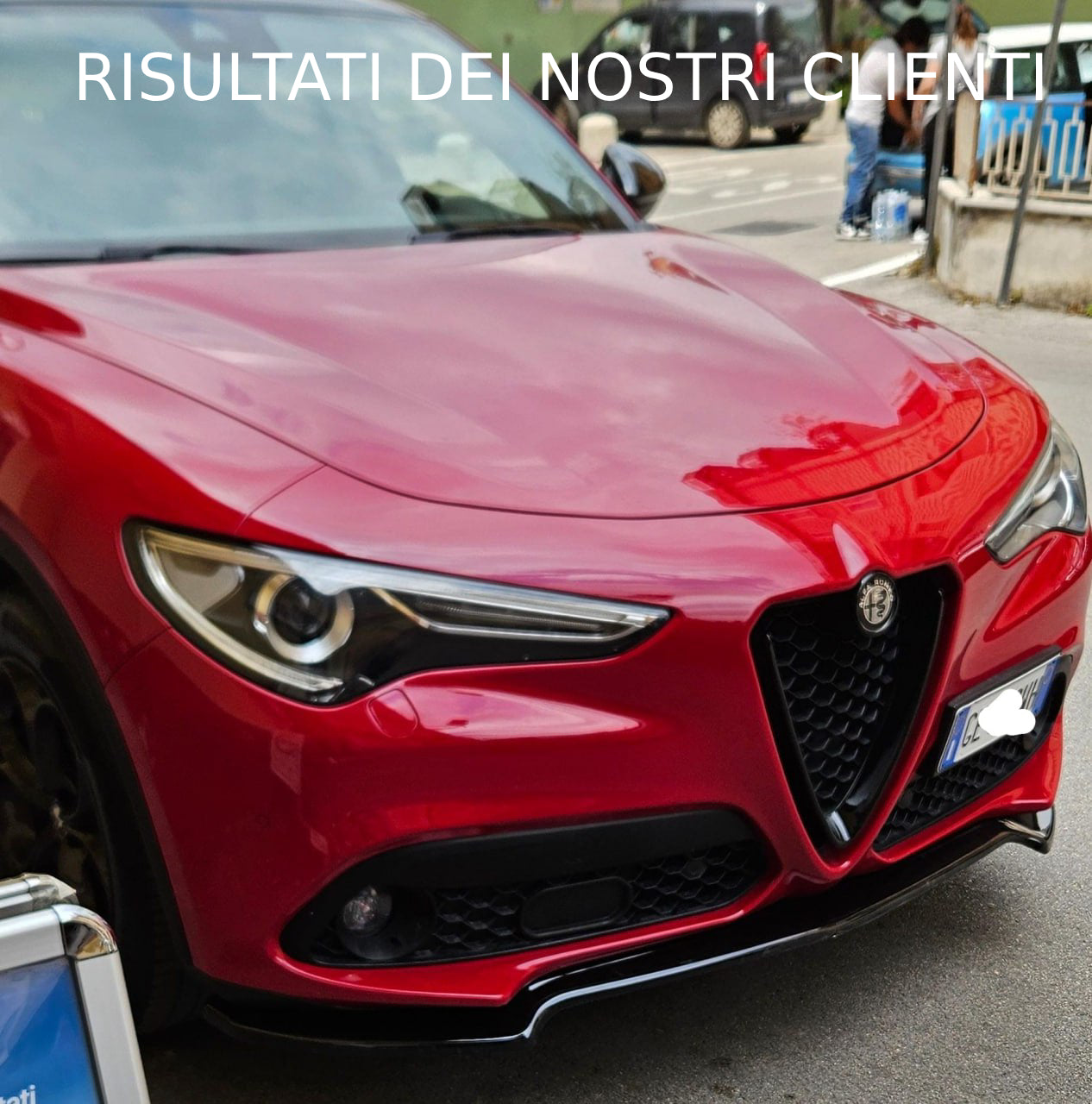 ✨SPLITTER ANTERIORE ADATTO PER ALFA ROMEO STELVIO NERO LUCIDO LOOK RS✨