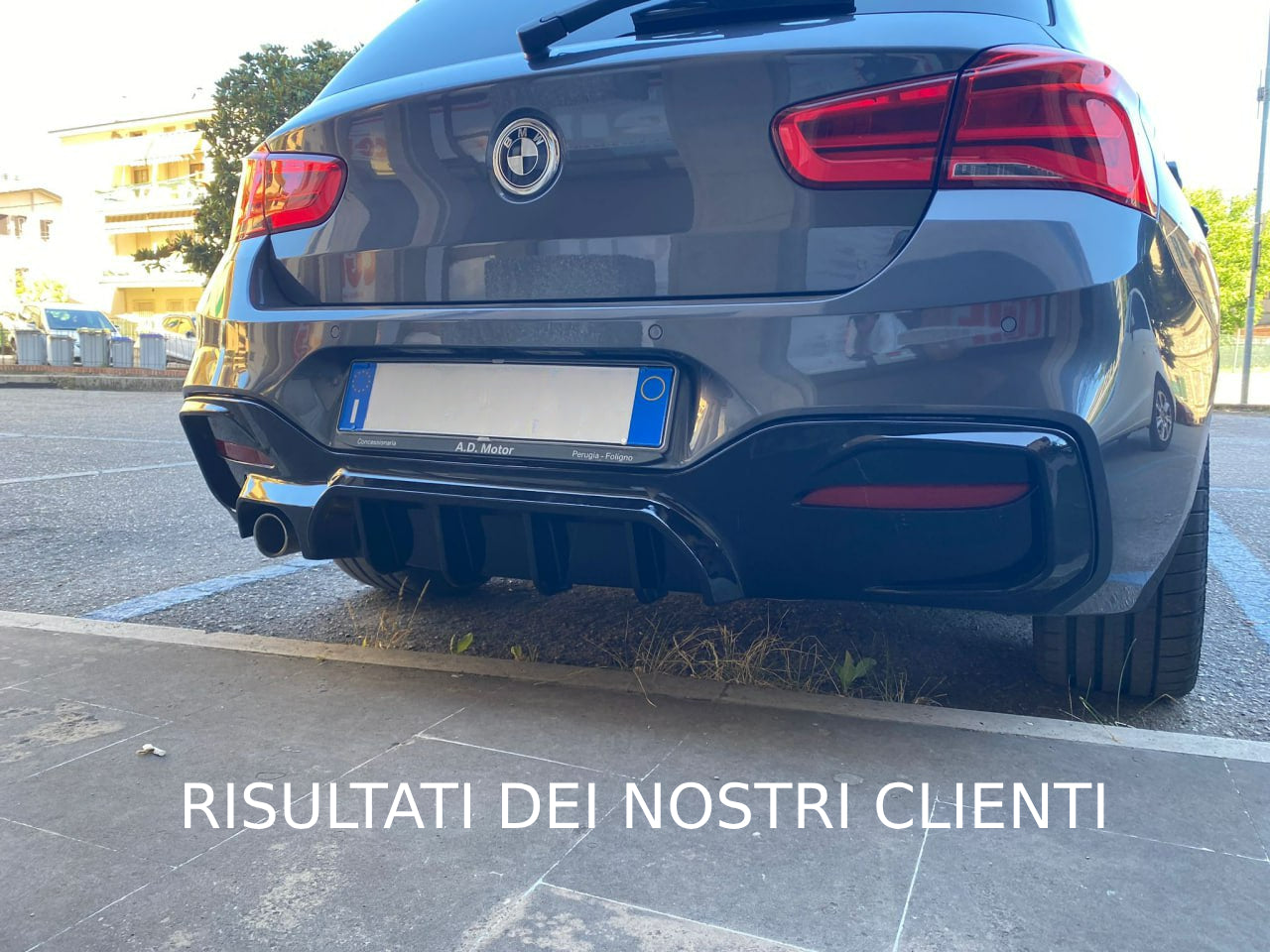DIFFUSORE ADATTO PER BMW SERIE 1 F20 F21 MSPORT 2015-2019 2SX NERO LUCIDO