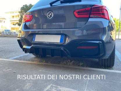 DIFFUSORE ADATTO PER BMW SERIE 1 F20 F21 MSPORT 2015-2019 2SX NERO LUCIDO