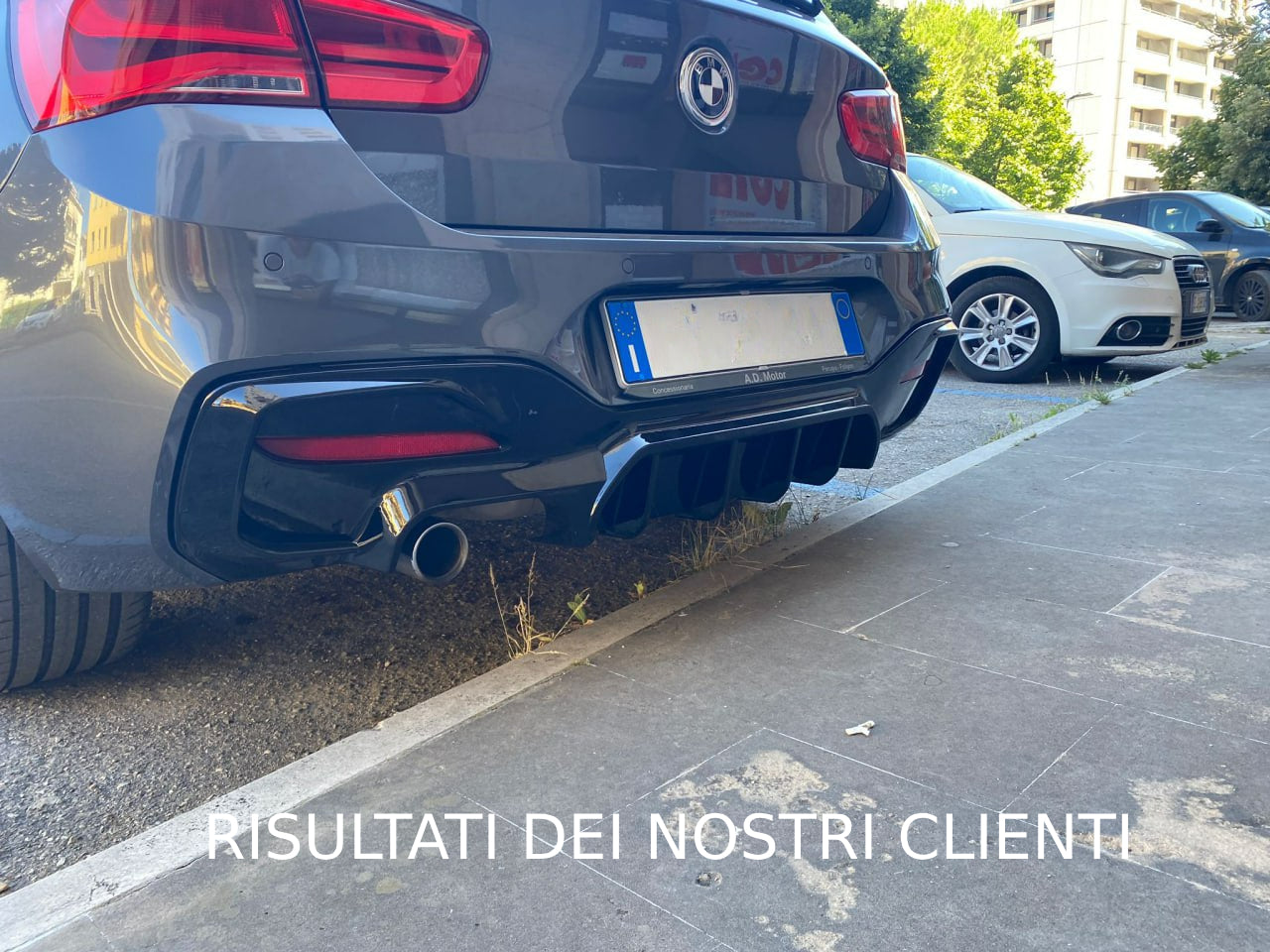 DIFFUSORE ADATTO PER BMW SERIE 1 F20 F21 MSPORT 2015-2019 2SX NERO LUCIDO