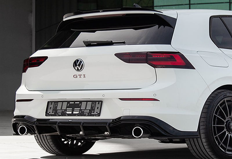 Diffusore ADATTO PER VW Golf Mk8 2019+ GTI V1 Style, nero lucido
