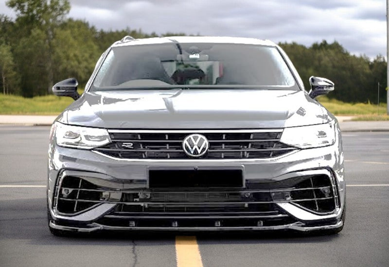 Splitter SUITABLE FOR VW Tiguan Mk2 FL 2019+ R/R Line V2 Style, Gloss Black 