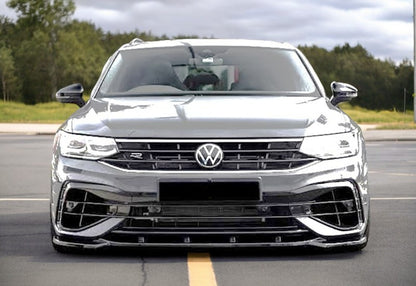 Splitter SUITABLE FOR VW Tiguan Mk2 FL 2019+ R/R Line V2 Style, Gloss Black 