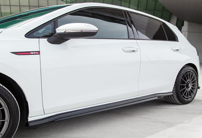 Side Skirts SUITABLE FOR VW Golf Mk8 2019+ GTD/GTI/R Line V1 Style, Gloss Black 