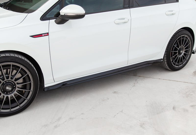 Side Skirts SUITABLE FOR VW Golf Mk8 2019+ GTD/GTI/R Line V1 Style, Gloss Black 